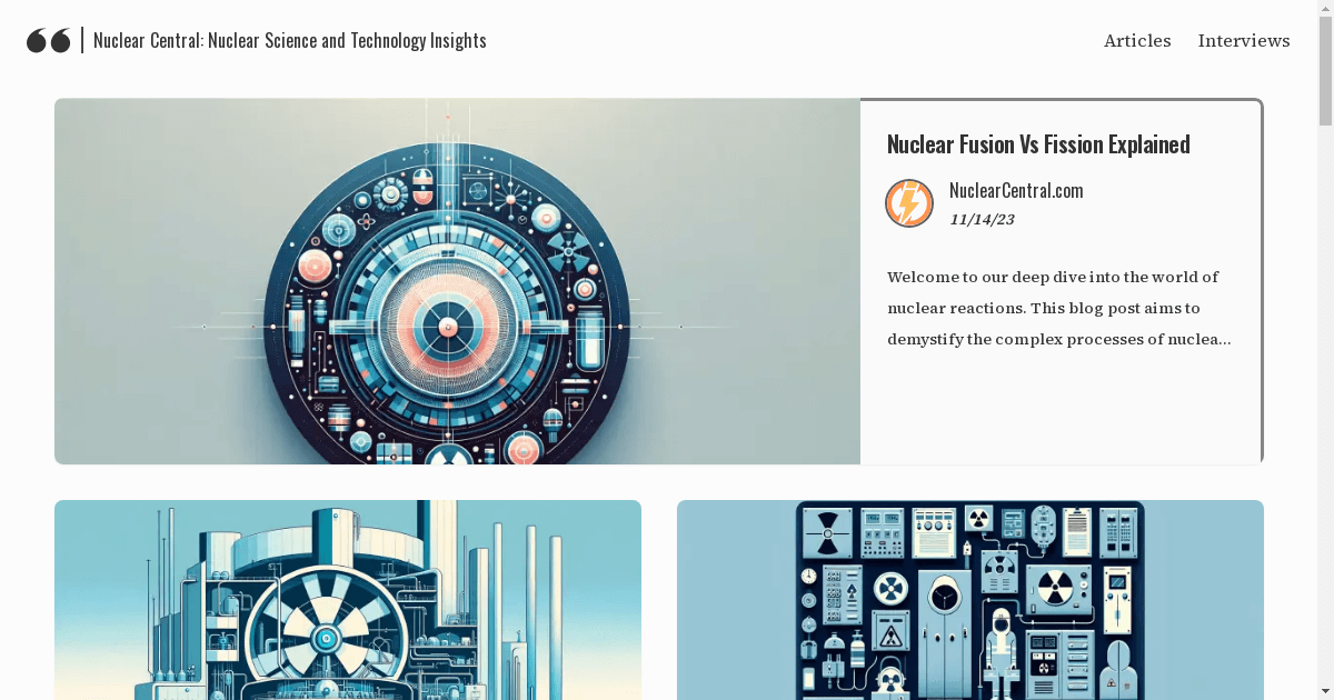 NuclearCentral.com Launches as Premier Resource for Nuclear Science and Technology Insights