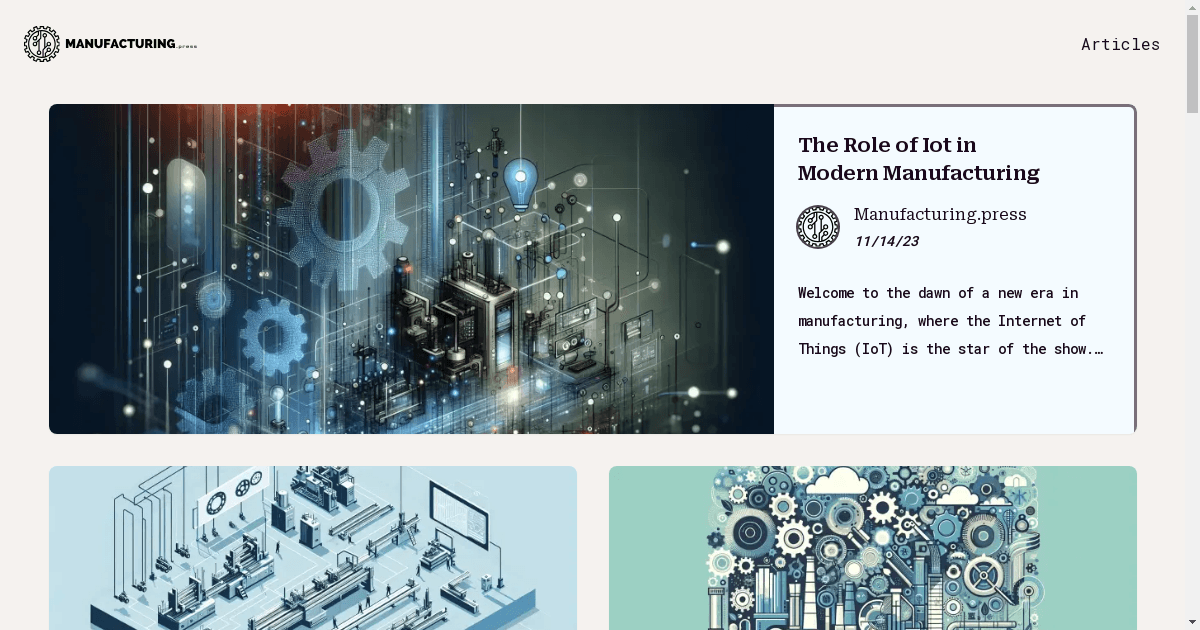 Manufacturing.press Launches as a Comprehensive Platform for Industry Professionals