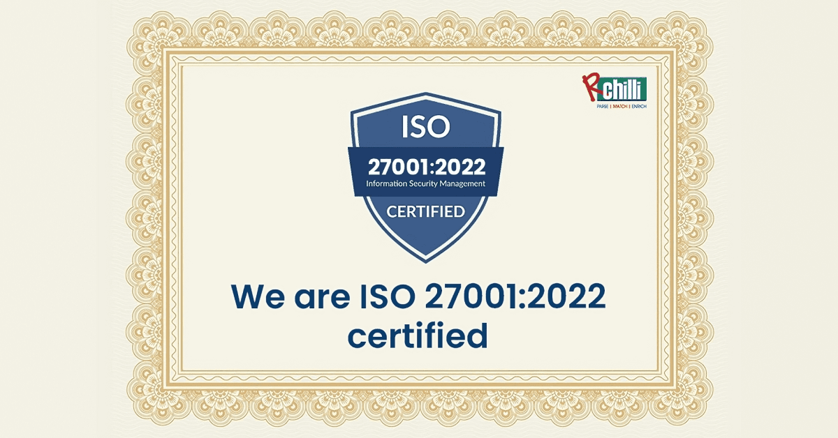 RChilli Achieves ISO 27001:2022 Certification, Reinforcing Commitment to Data Security