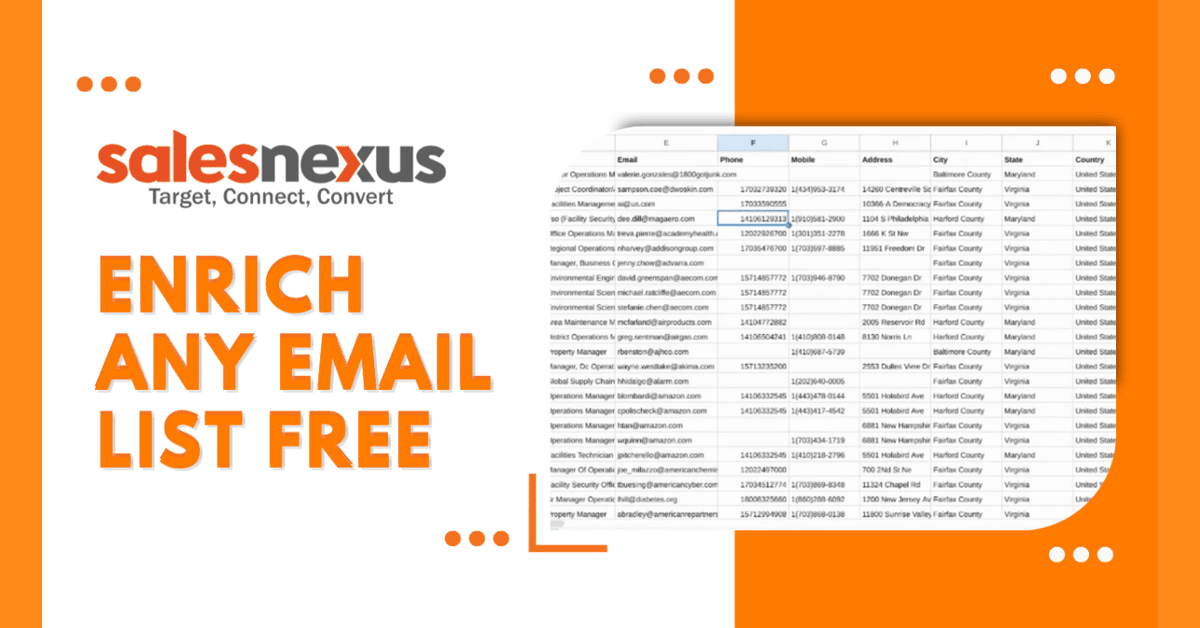 SalesNexus Introduces Free Contact Information Service to Enhance Sales and Marketing Efforts