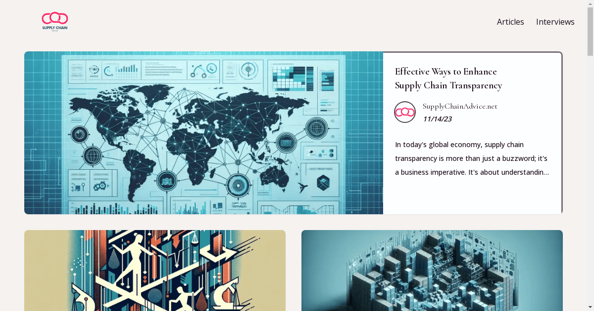 SupplyChainAdvice.net Emerges as a Key Resource for Supply Chain Professionals