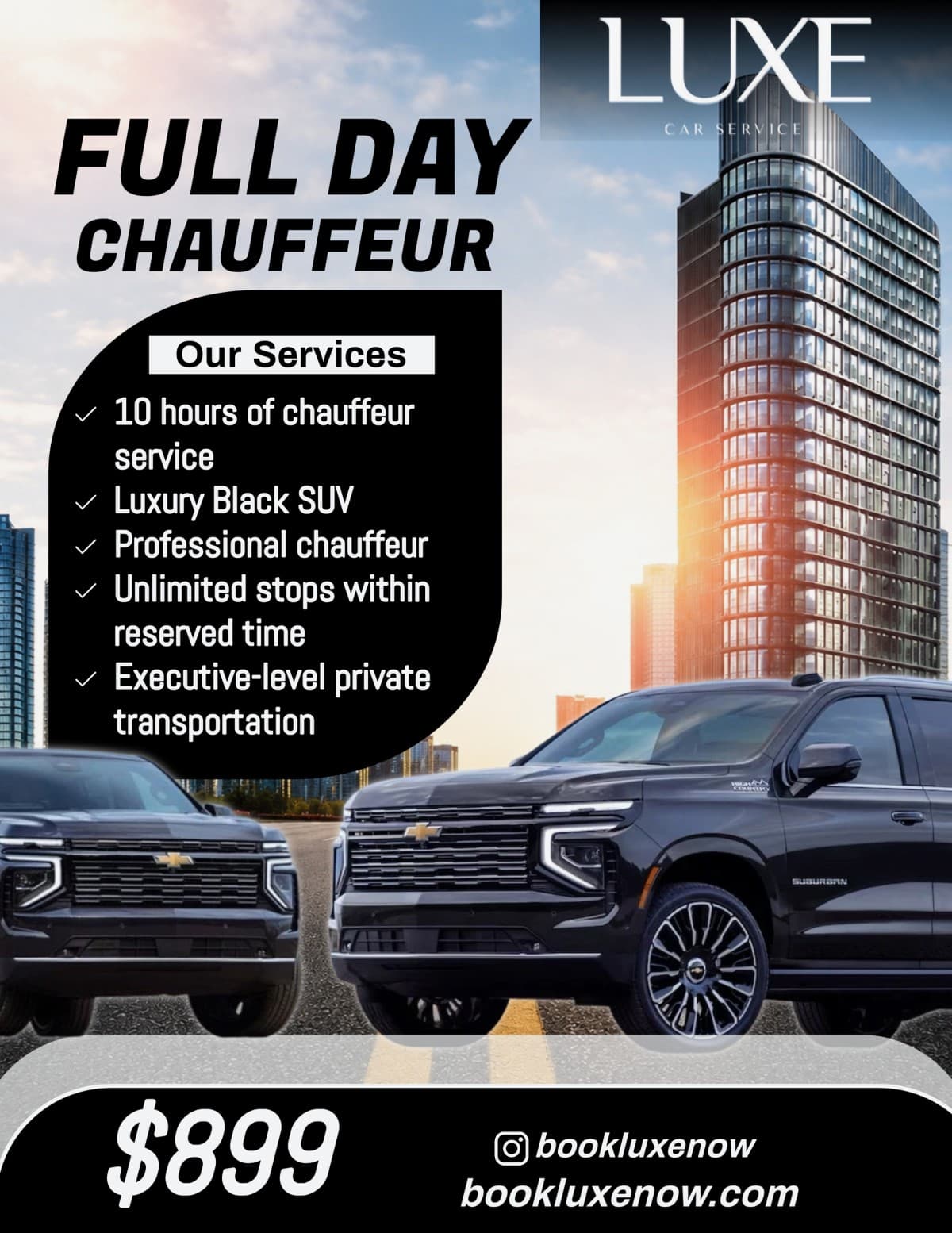 Luxe Car Service Introduces Flat-Rate Full-Day Chauffeur Package in Massachusetts