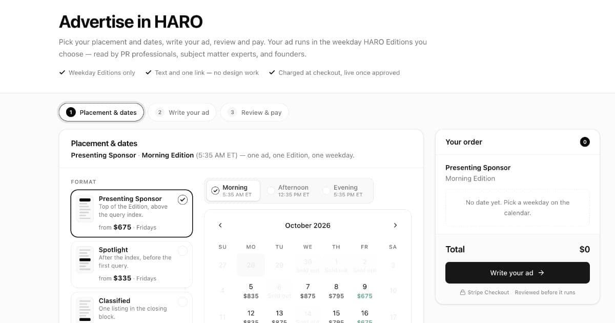 HARO Launches Self-Serve Advertising, Keeping Its Journalist-Request Newsletter Free