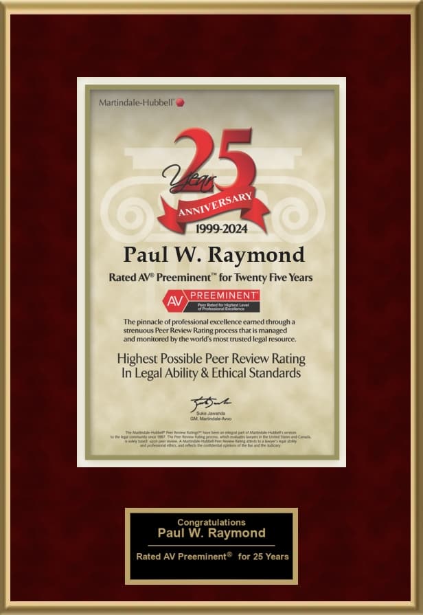 Newport Beach Tax Attorney Paul W. Raymond Receives Prestigious AV Preeminent® Rating