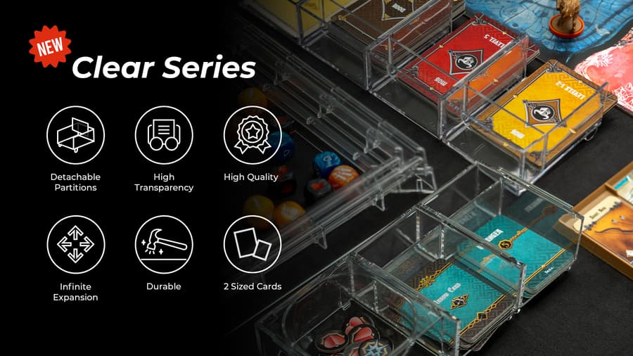 BoardM Introduces New Clear Series to Enhance Board Game Organization