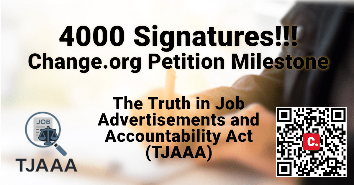 Over 4,000 Americans Petition Congress for Truth in Job Advertising Act to Combat 'Ghost Jobs'