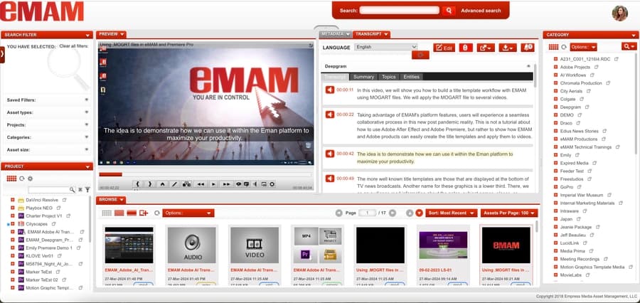 EMAM, Inc. and Deepgram Partnership Enhances Media Asset Management with Advanced Speech-to-Text Technology